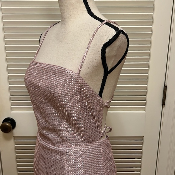 Lulus Earned Your Win Metallic Lace-Up Mini
Dress in Pink, Size Medium, NWT - Picture 15 of 17